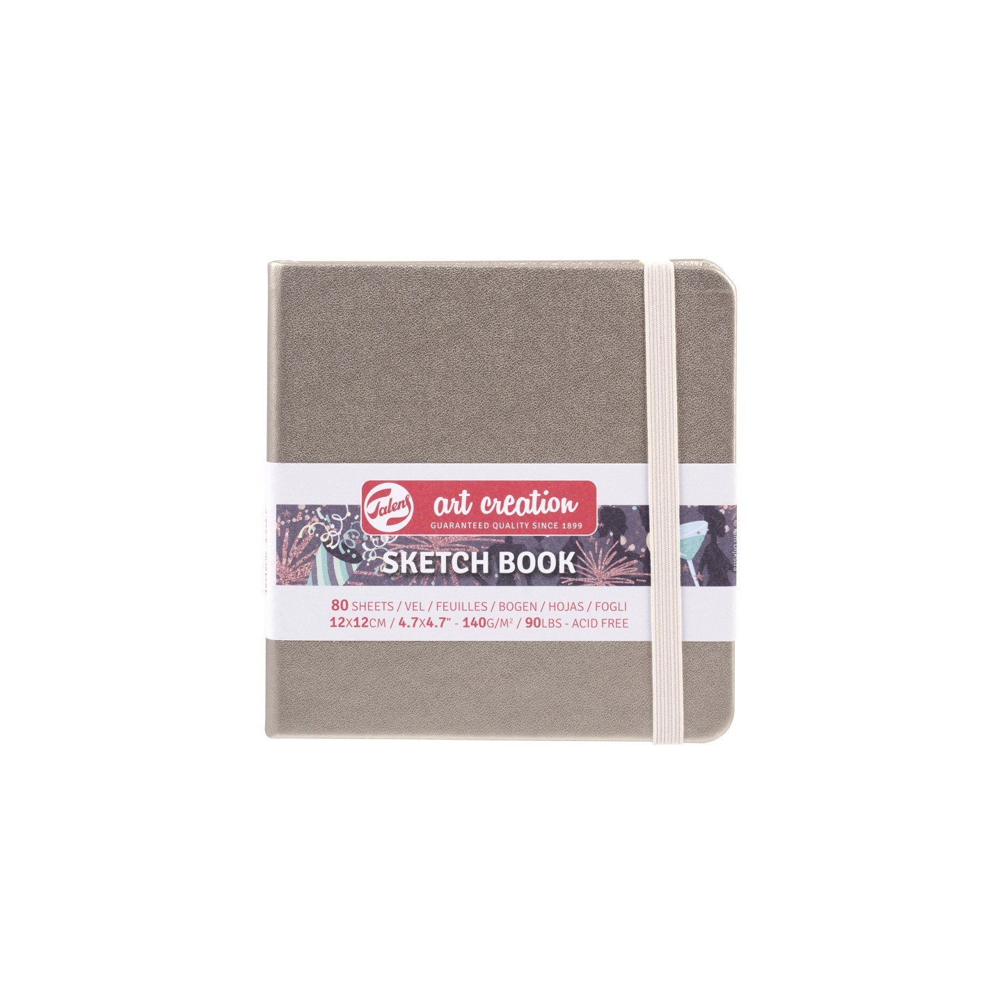 Talens Art Creation Sketchbook, 80 Sheets, 90lbs, Pink Champagne Cover, 4.7" x 4.7"