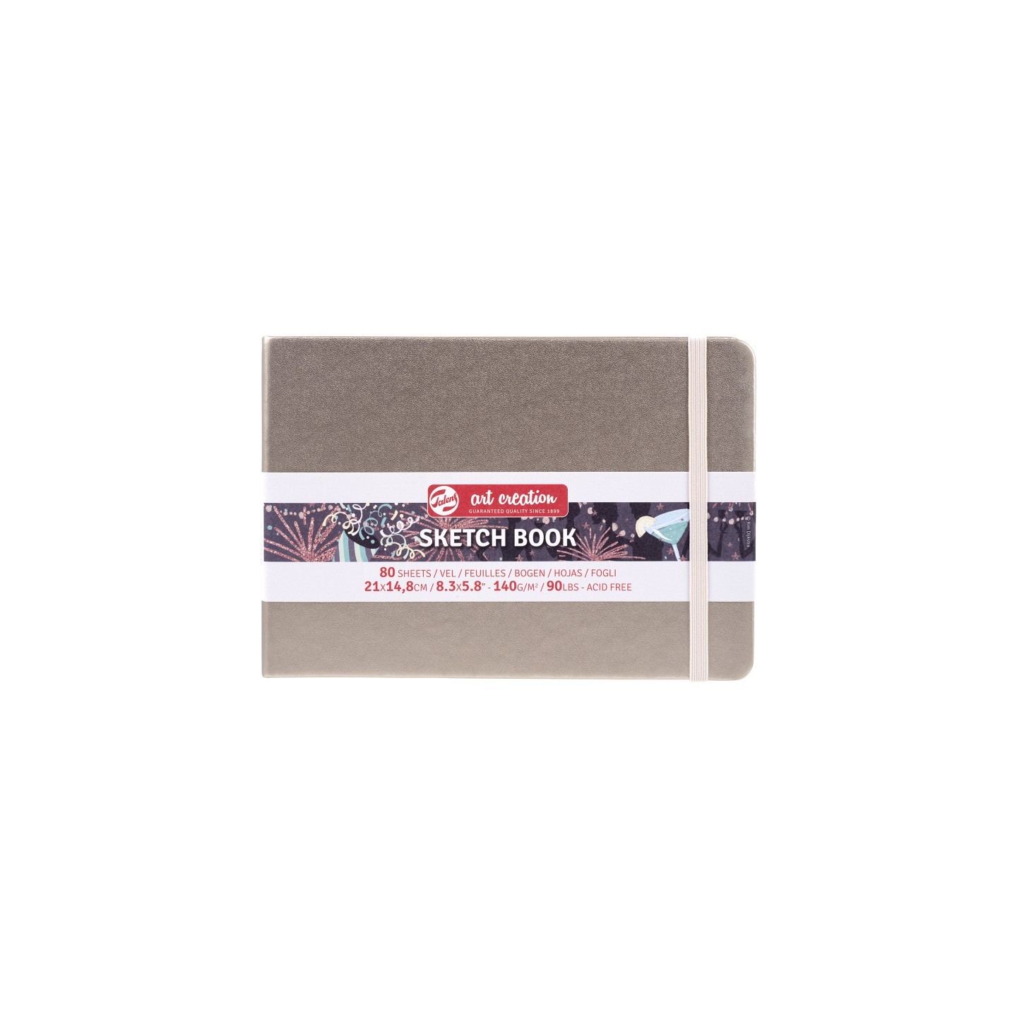 Talens Art Creation Sketchbook, 80 Sheets, 90lbs, Pink Champagne Cover, 8.3" x 5.8" (A5)