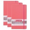 Talens Art Creation Sketchbook, 80 Sheets, 90lbs, Coral Red Cover, 5.1" x 8.3", Pack of 3