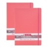 Talens Art Creation Sketchbook, 80 Sheets, 90lbs, Coral Red Cover, 8.3" x 11.7" (A4), Pack of 2