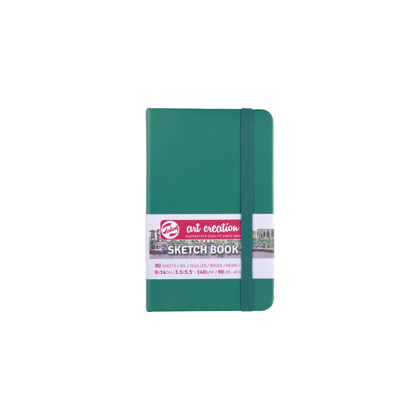 Talens Art Creation Sketchbook, 80 Sheets, 90lbs, Forest Green Cover, 3.5" x 5.5"