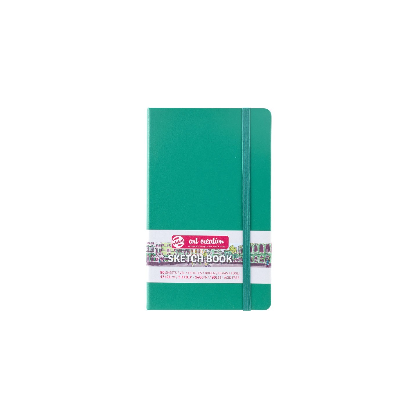 Talens Art Creation Sketchbook, 80 Sheets, 90lbs, Forest Green Cover, 5.1" x 8.3"