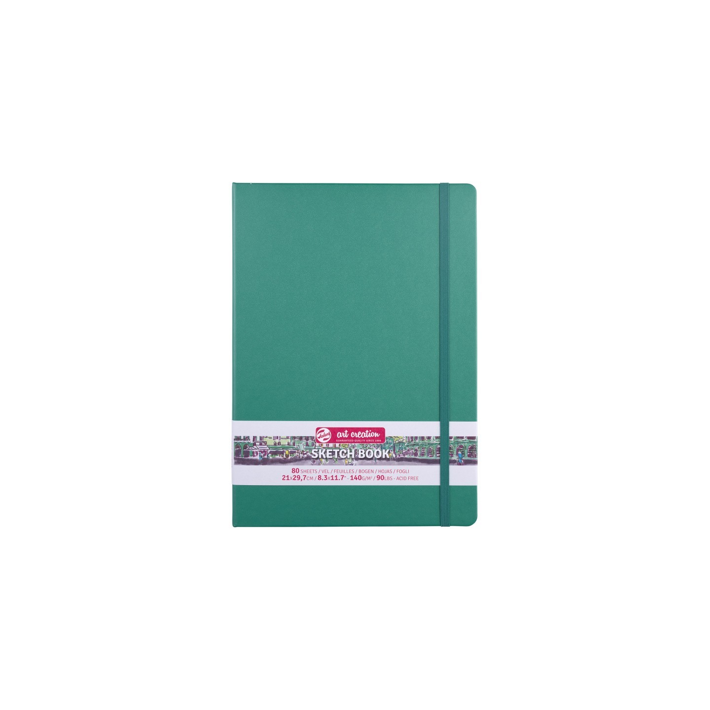 Talens Art Creation Sketchbook, 80 Sheets, 90lbs, Forest Green Cover, 8.3" x 11.7" (A4)