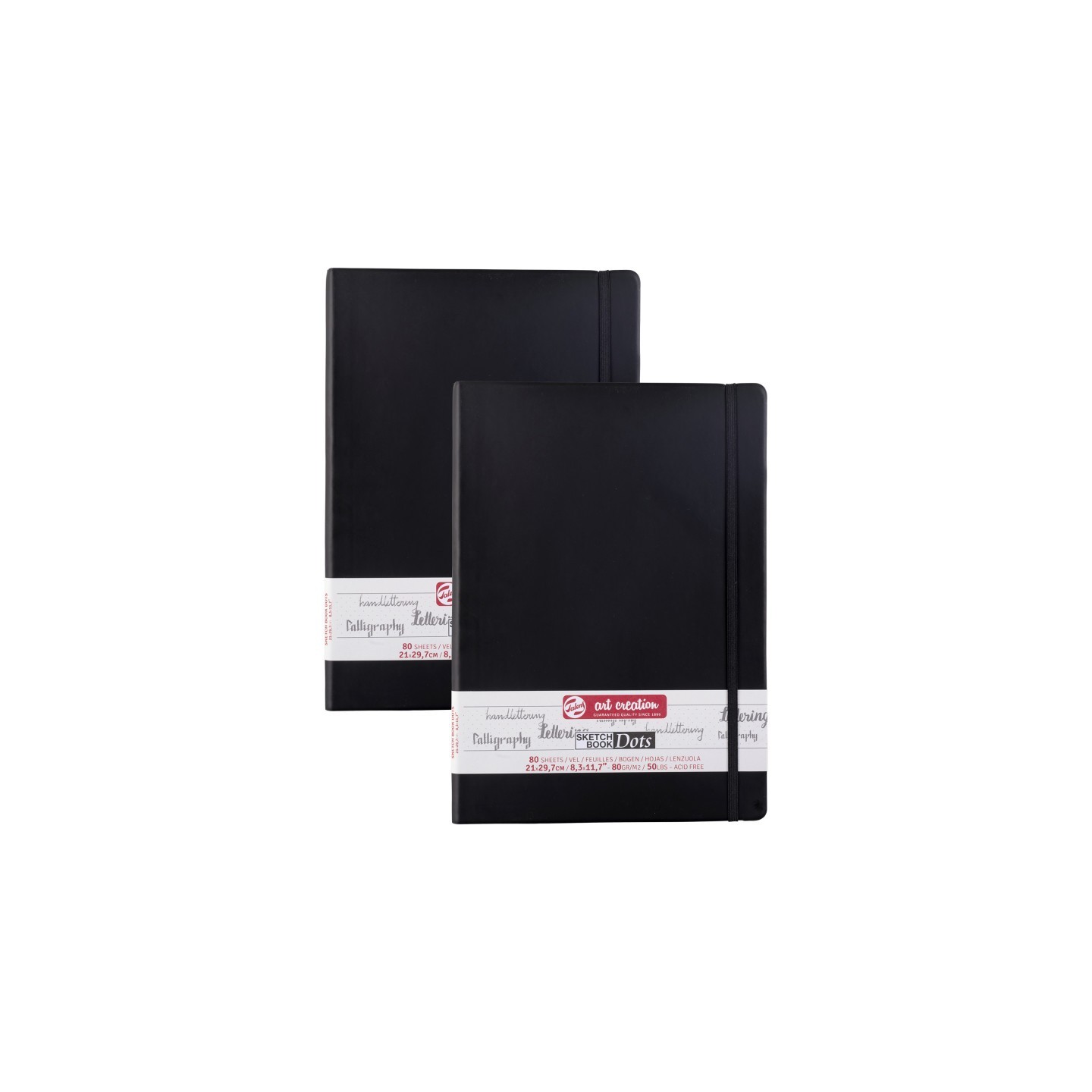 Talens Art Creation Dotted Sketchbook, 80 Sheets, 50lbs, 8.3" x 11.7" (A4), Pack of 2