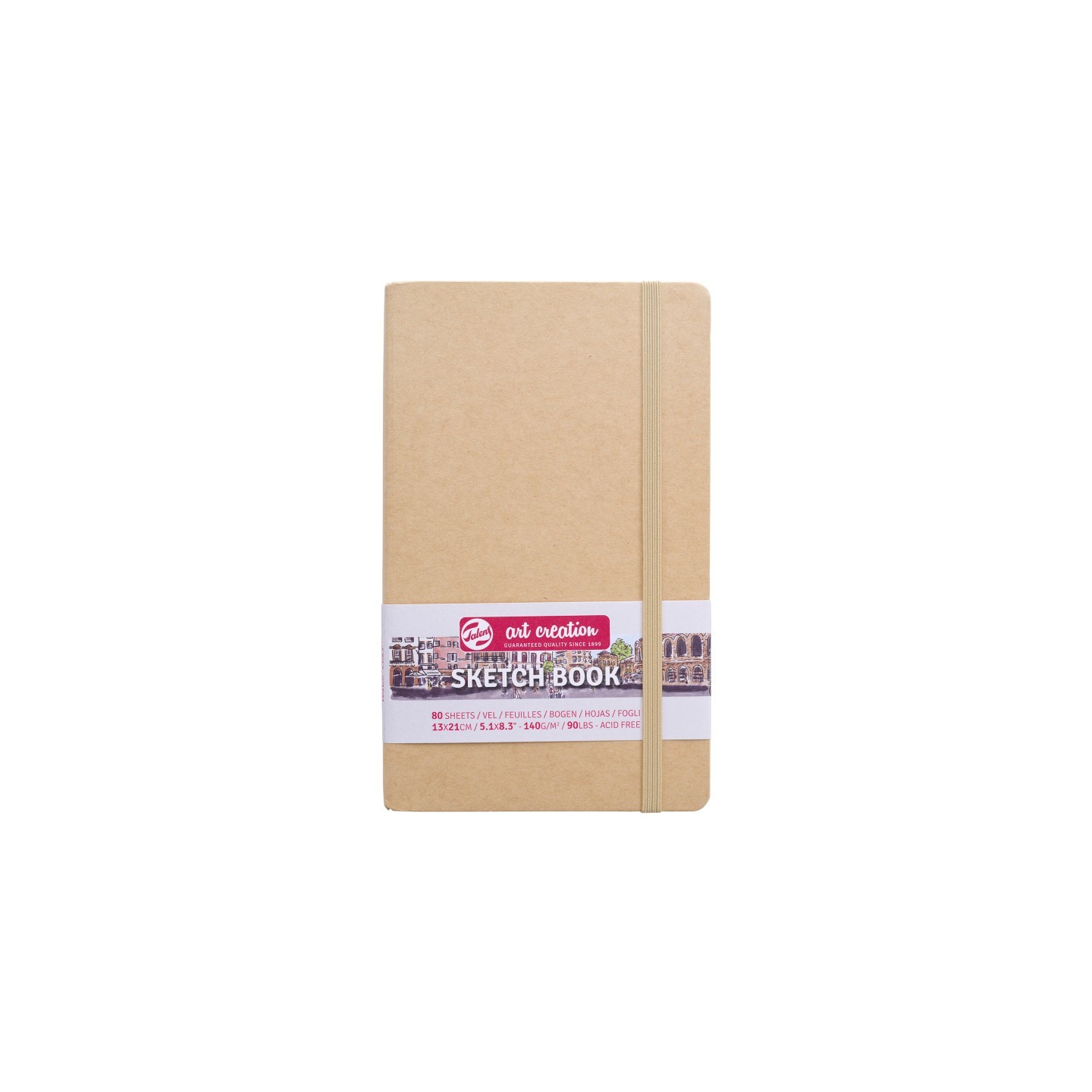 Talens Art Creation Sketchbook, 80 Sheets, 90lbs, Kraft Cover, 5.1" x 8.3"