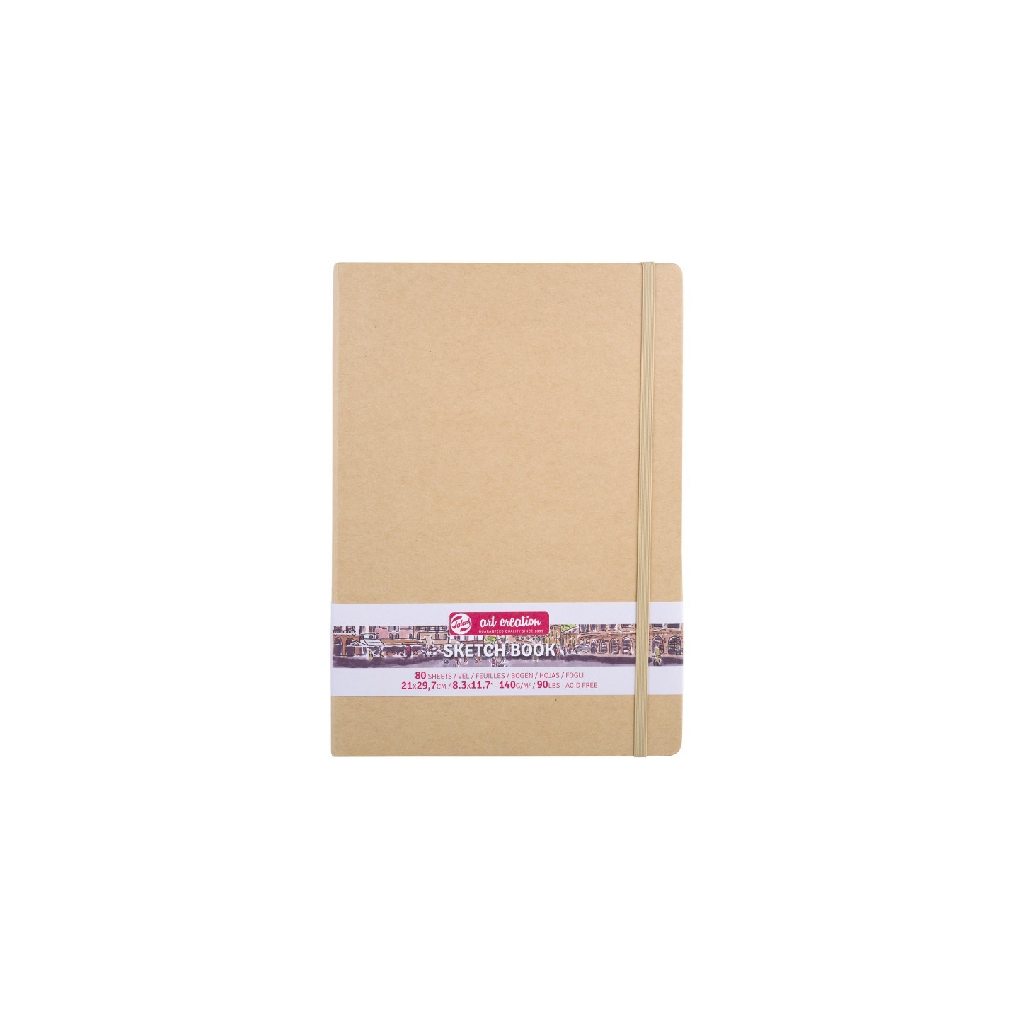 Talens Art Creation Sketchbook, 80 Sheets, 90lbs, Kraft Cover, 8.3" x 11.7" (A4)