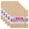 Talens Art Creation Sketchbook, 80 Sheets, 90lbs, Kraft Cover, 4.7" x 4.7", Pack of 5