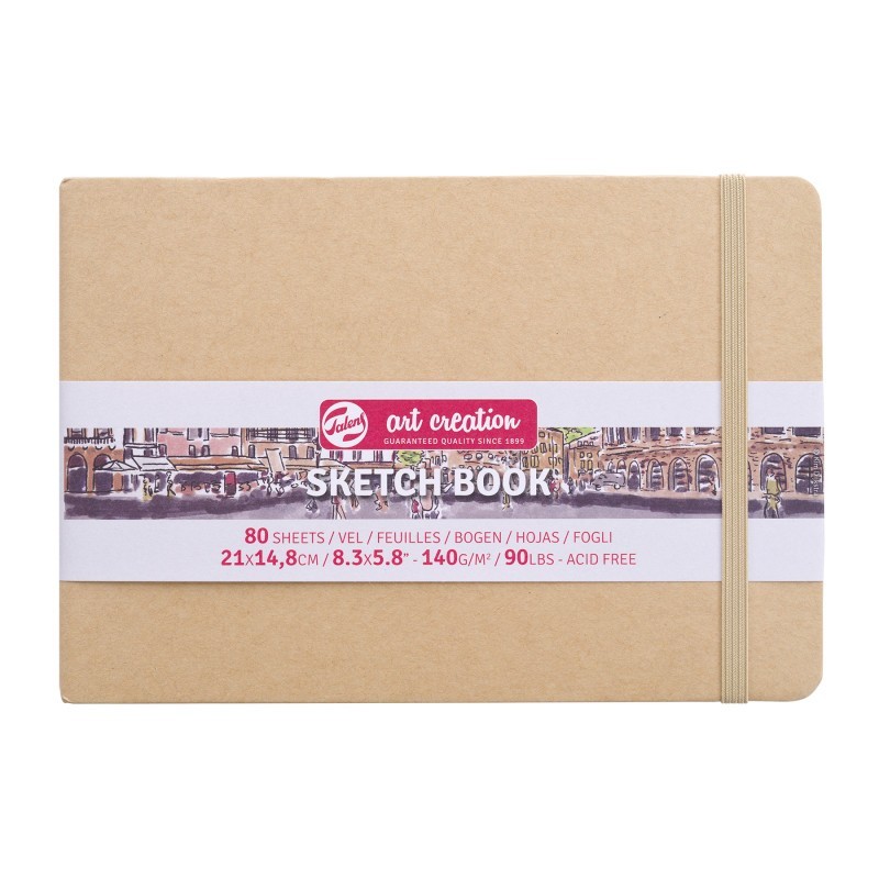 Talens Art Creation Sketchbook, 80 Sheets, 90lbs, Kraft Cover, 8.3" x 5.8" (A5)