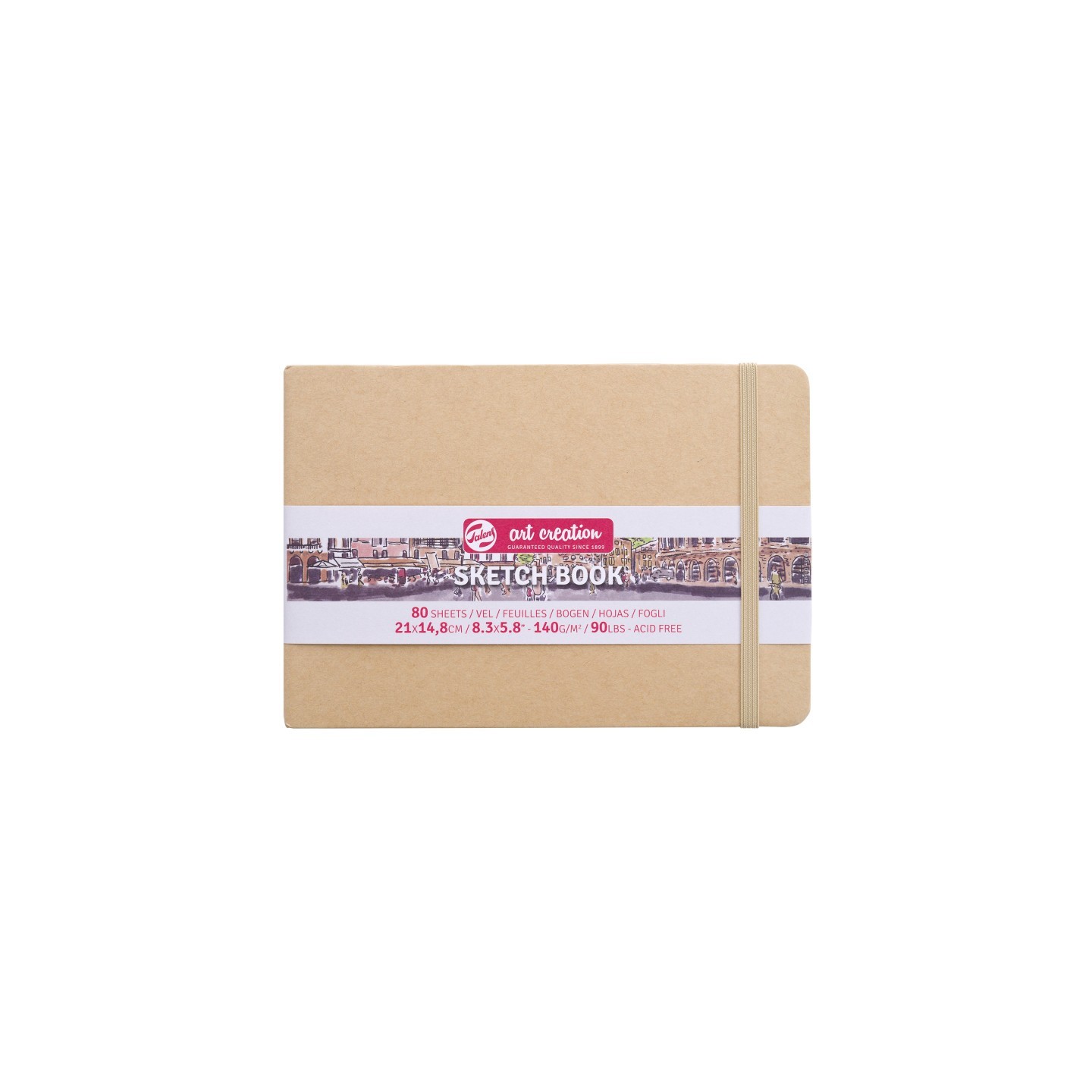 Talens Art Creation Sketchbook, 80 Sheets, 90lbs, Kraft Cover, 8.3" x 5.8" (A5)