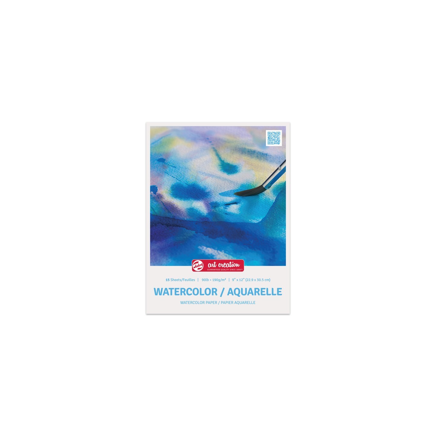 Talens Art Creation Watercolor Paper Pad, 90lbs, 9" x 12", 15 Sheets