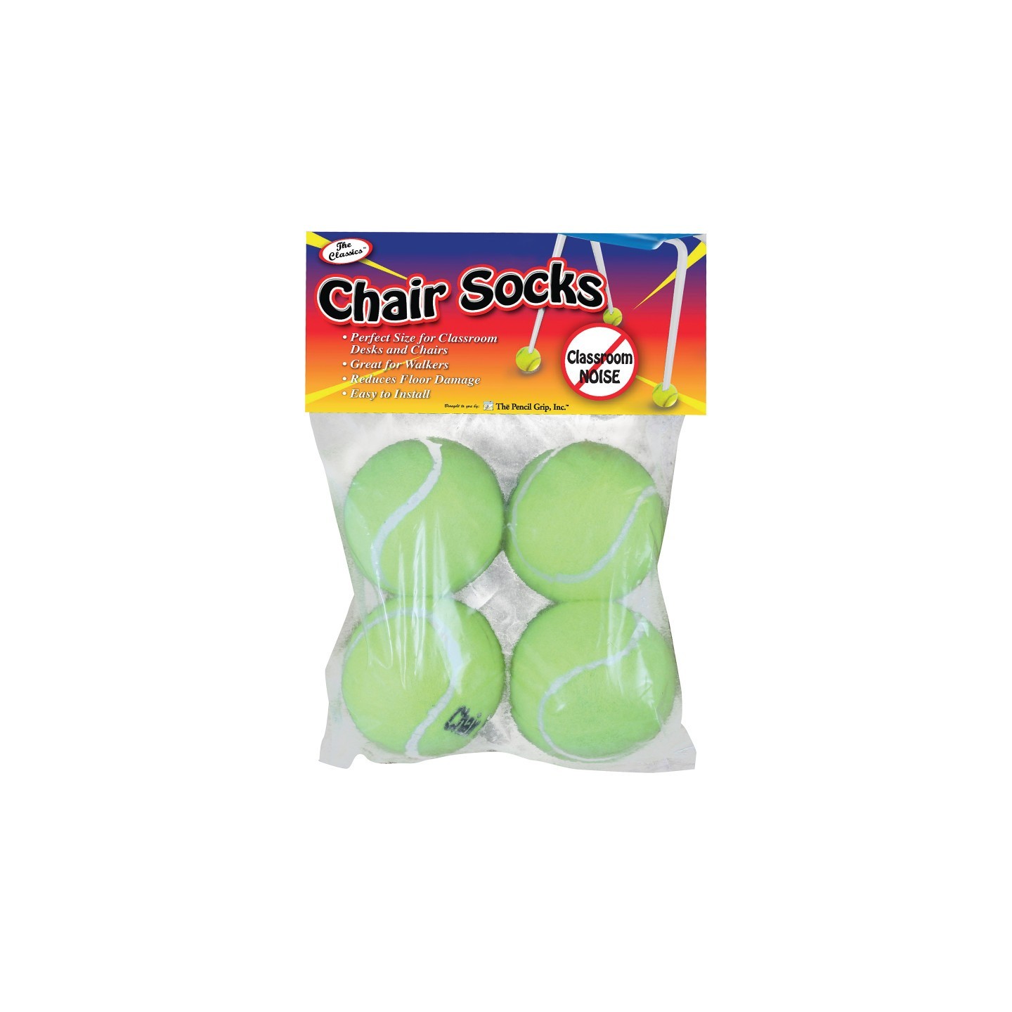 The Pencil Grip™ Chair Socks, Yellow, Pack of 4