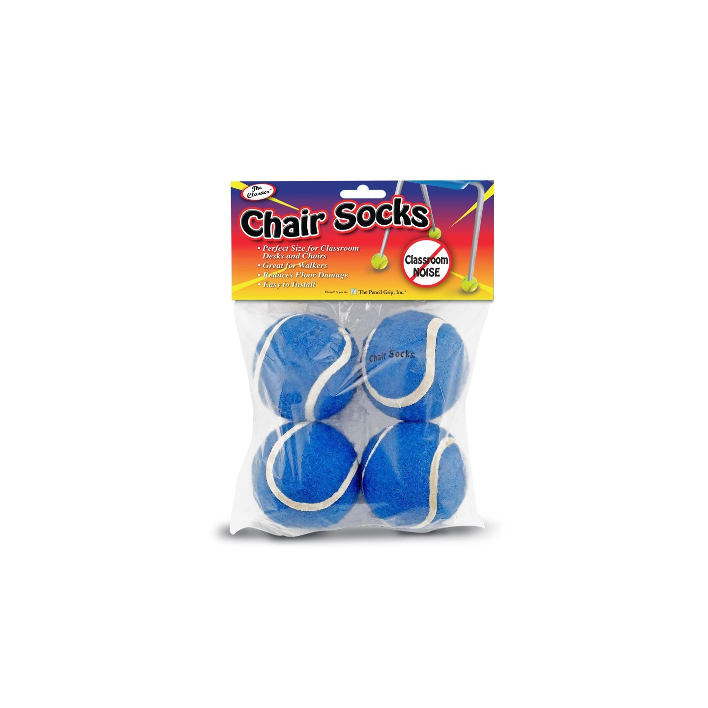 The Pencil Grip™ Chair Socks, Blue, Pack of 4