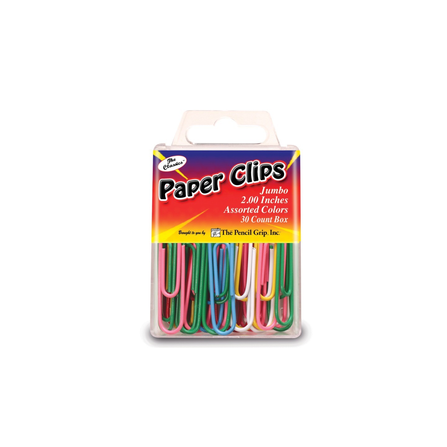 The Pencil Grip™ The Classics Paper Clips, 2", Assorted Colors, Pack of 30