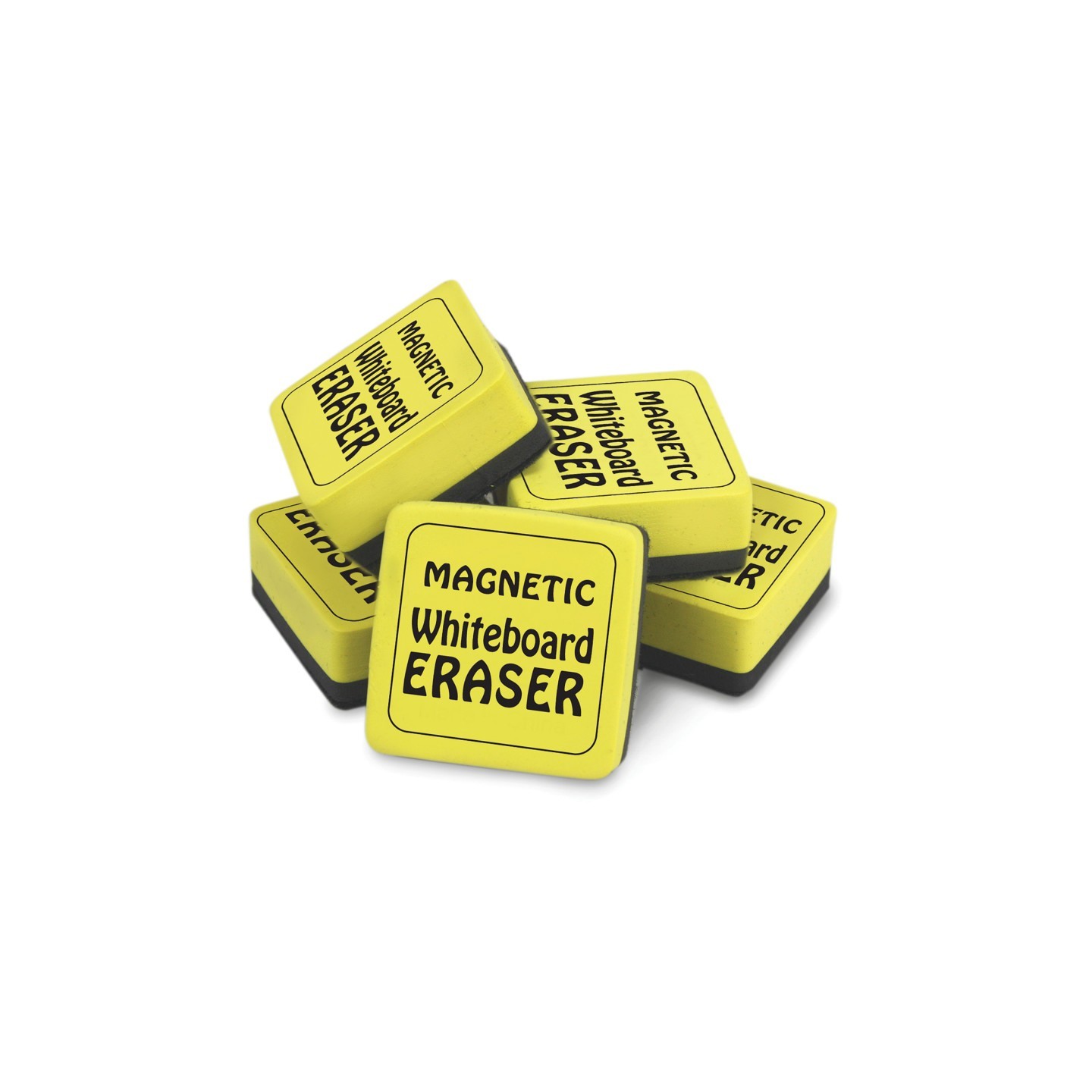 The Pencil Grip™ Magnetic Whiteboard Eraser, 2" x 2", Yellow, Pack of 12