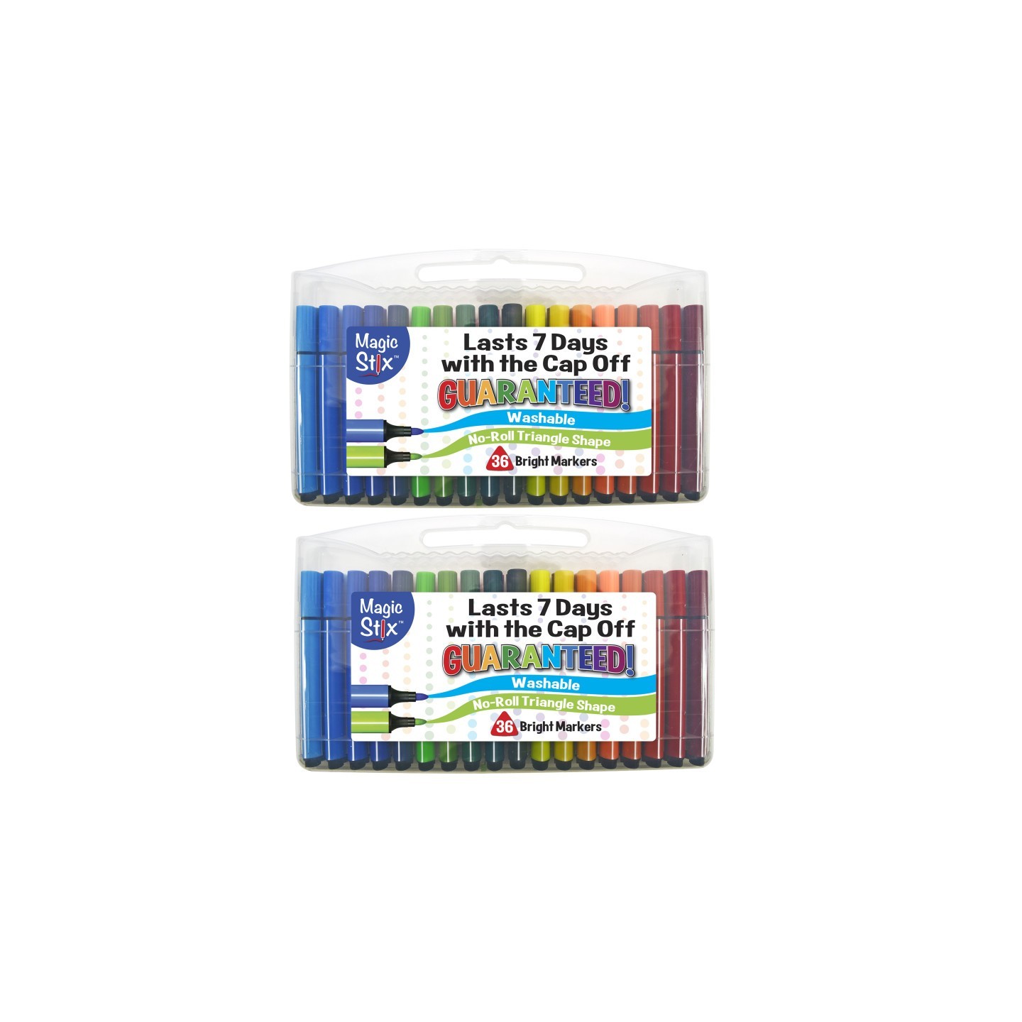 Magic Stix™ Triangular Markers, 36 Per Pack, 2 Packs