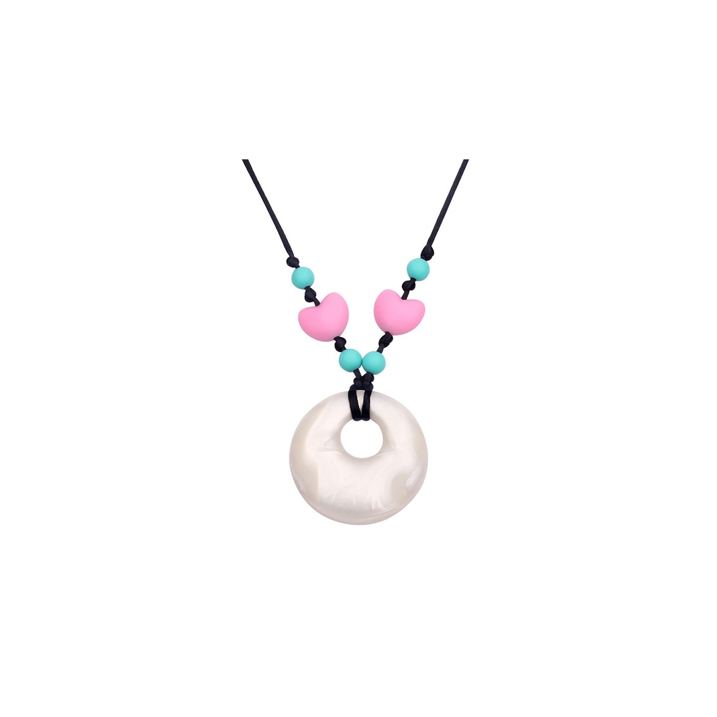 The Pencil Grip™ Silicone Heart Style Teething Necklace