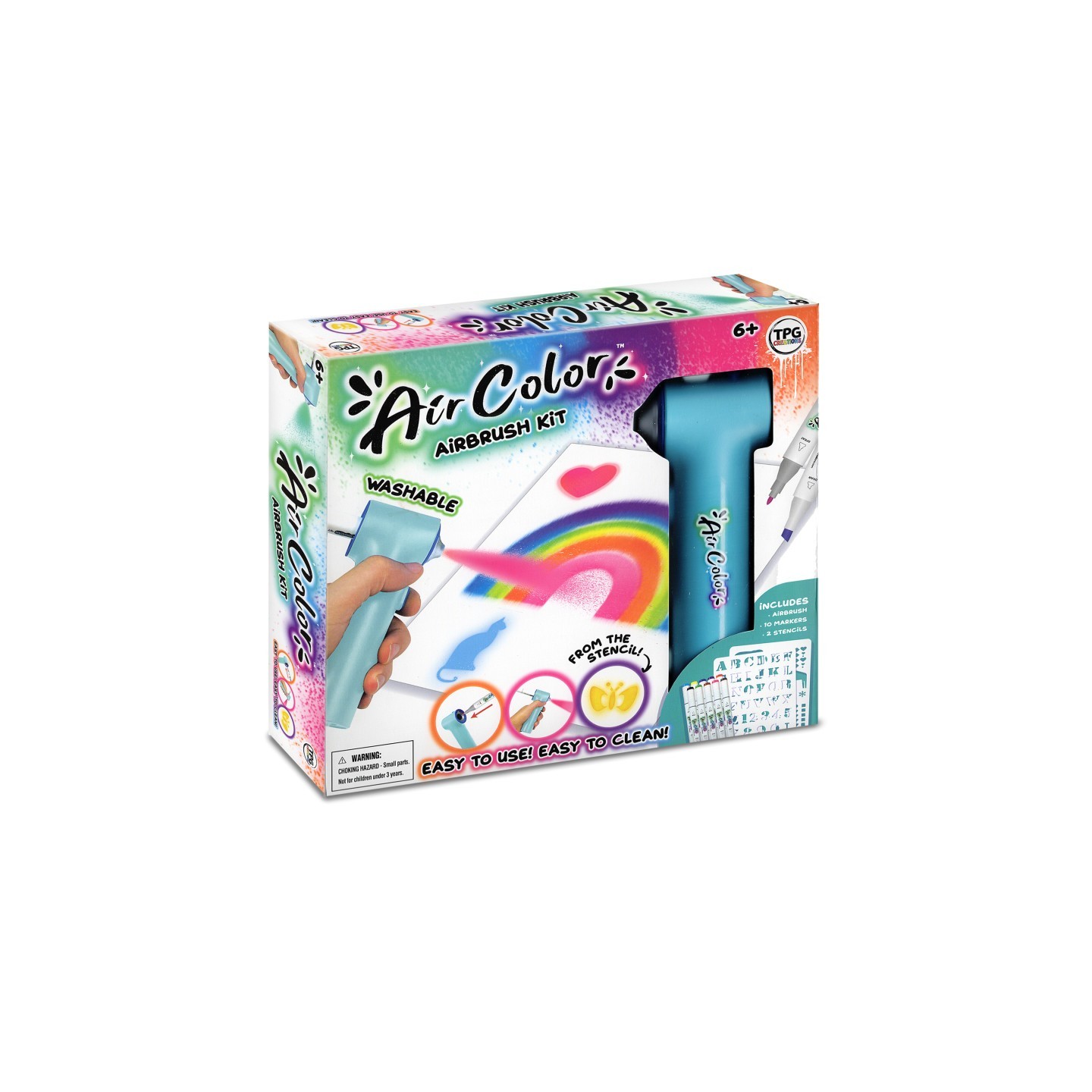 TPG Creations Aircolor Airbrush Kit with Markers & Stencils