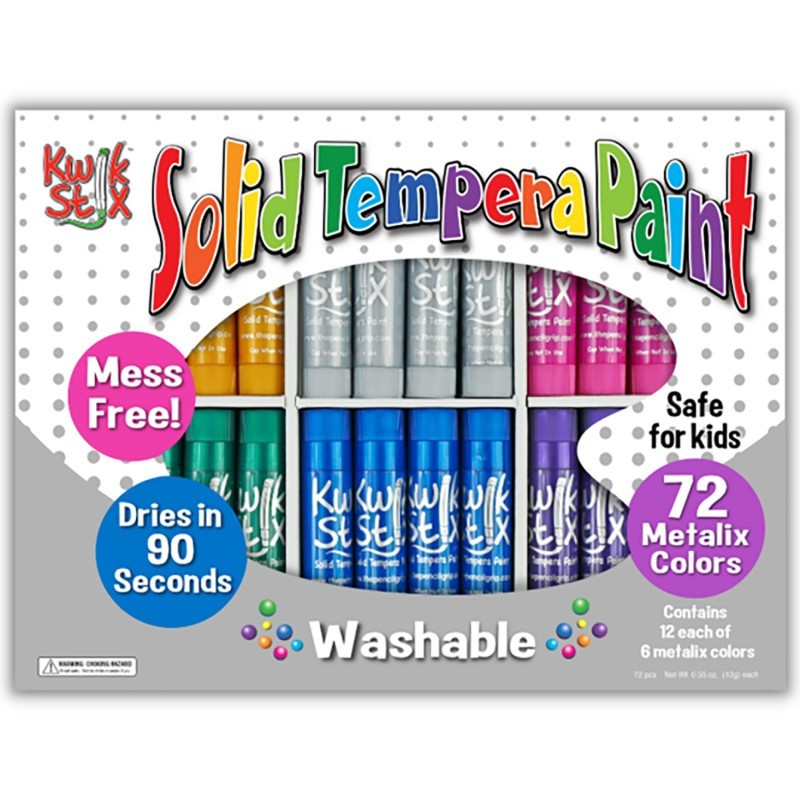Kwik Stix™ Tempera Paint Sticks Classpack, Metalix Color, Pack of 72
