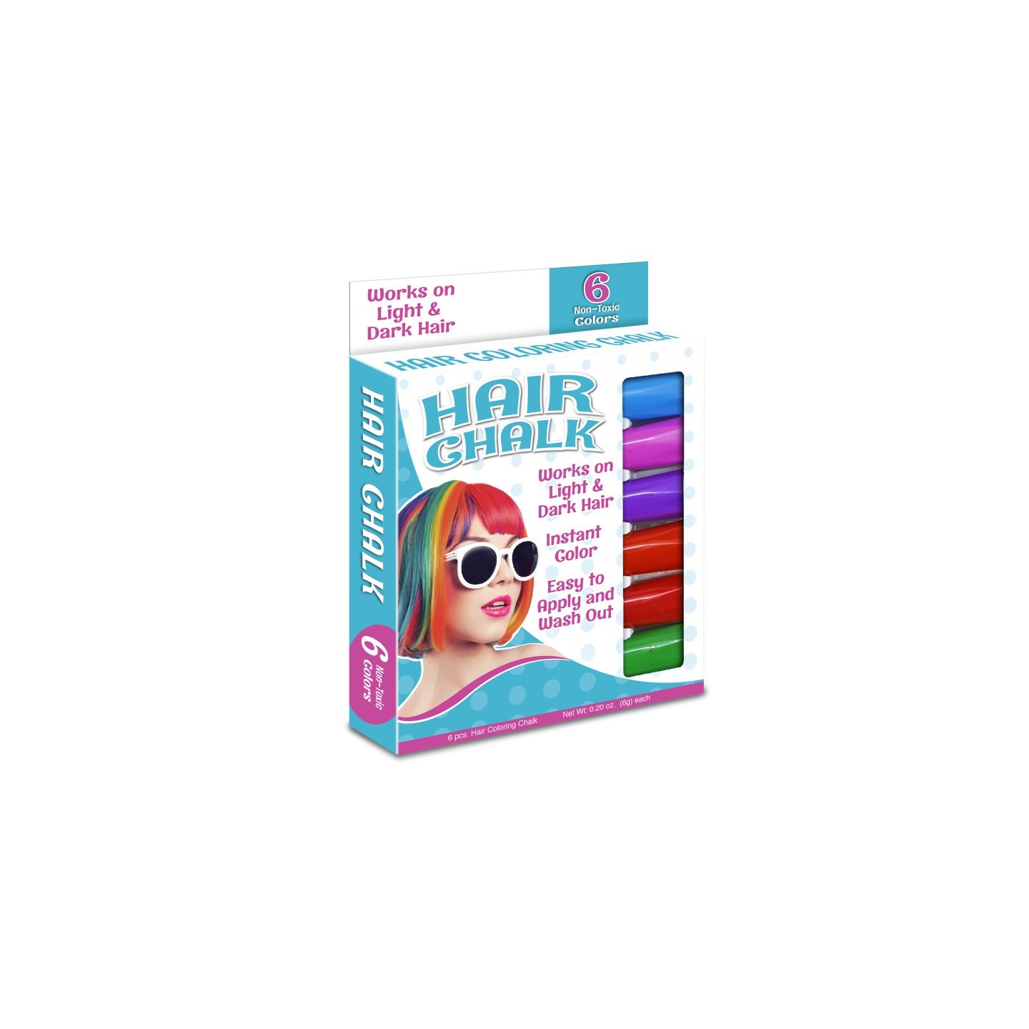 The Pencil Grip™ Hair Coloring Chalk, 6 Colors