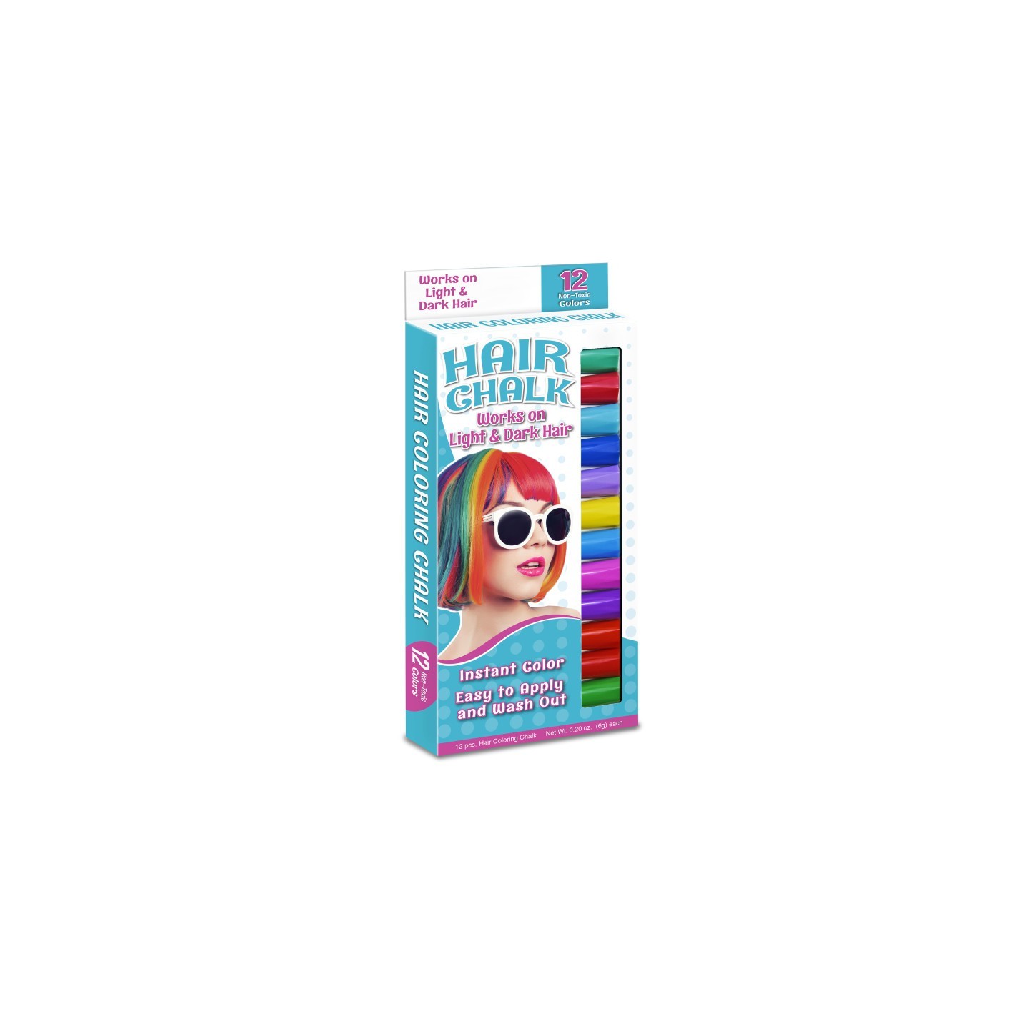 The Pencil Grip™ Hair Coloring Chalk, 12 Colors