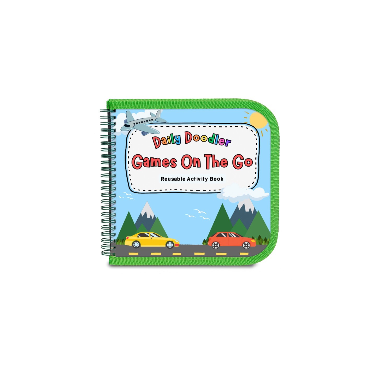 The Pencil Grip™ Daily Doodler Reusable Activity Book- Games On The Go, Includes 4 Wonder Stix