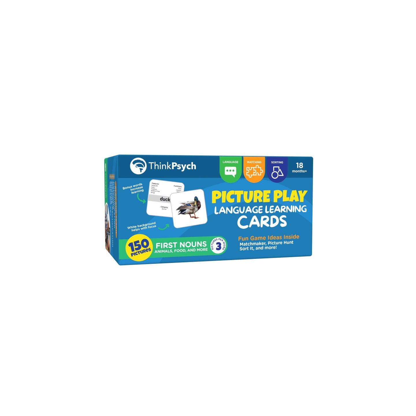 ThinkPsych First Nouns Picture Play Cards - 150 Picture Cards for Speech Development