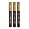 POSCA PC-1M Paint Marker, Extra Fine Bullet Tip (0.7-1.0 mm), Gold, Pack of 3