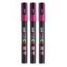 POSCA PC-3M Paint Marker, Fine Bullet Tip (0.9-1.3 mm), Fuchsia, Pack of 3