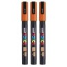 POSCA PC-3M Paint Marker, Fine Bullet Tip (0.9-1.3 mm), Orange, Pack of 3