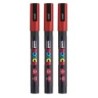 POSCA PC-3M Paint Marker, Fine Bullet Tip (0.9-1.3 mm), Red, Pack of 3