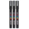 POSCA PC-3M Paint Marker, Fine Bullet Tip (0.9-1.3 mm), Silver, Pack of 3