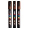 POSCA PC-5M Paint Markers, Medium Bullet Tip (1.8-2.5 mm), Brown, Pack of 3