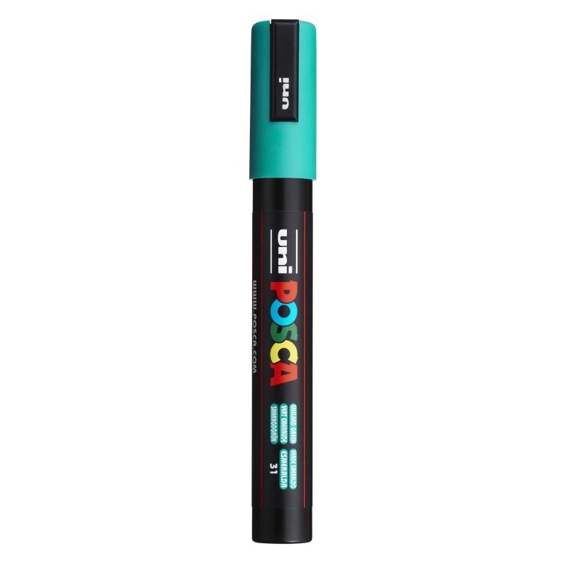 POSCA PC-5M Paint Markers, Medium Bullet Tip (1.8-2.5 mm), Emerald Green