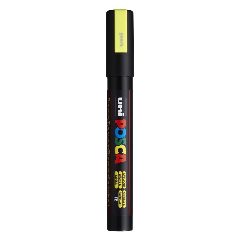 POSCA PC-5M Paint Markers, Medium Bullet Tip (1.8-2.5 mm), Fluorescent Yellow