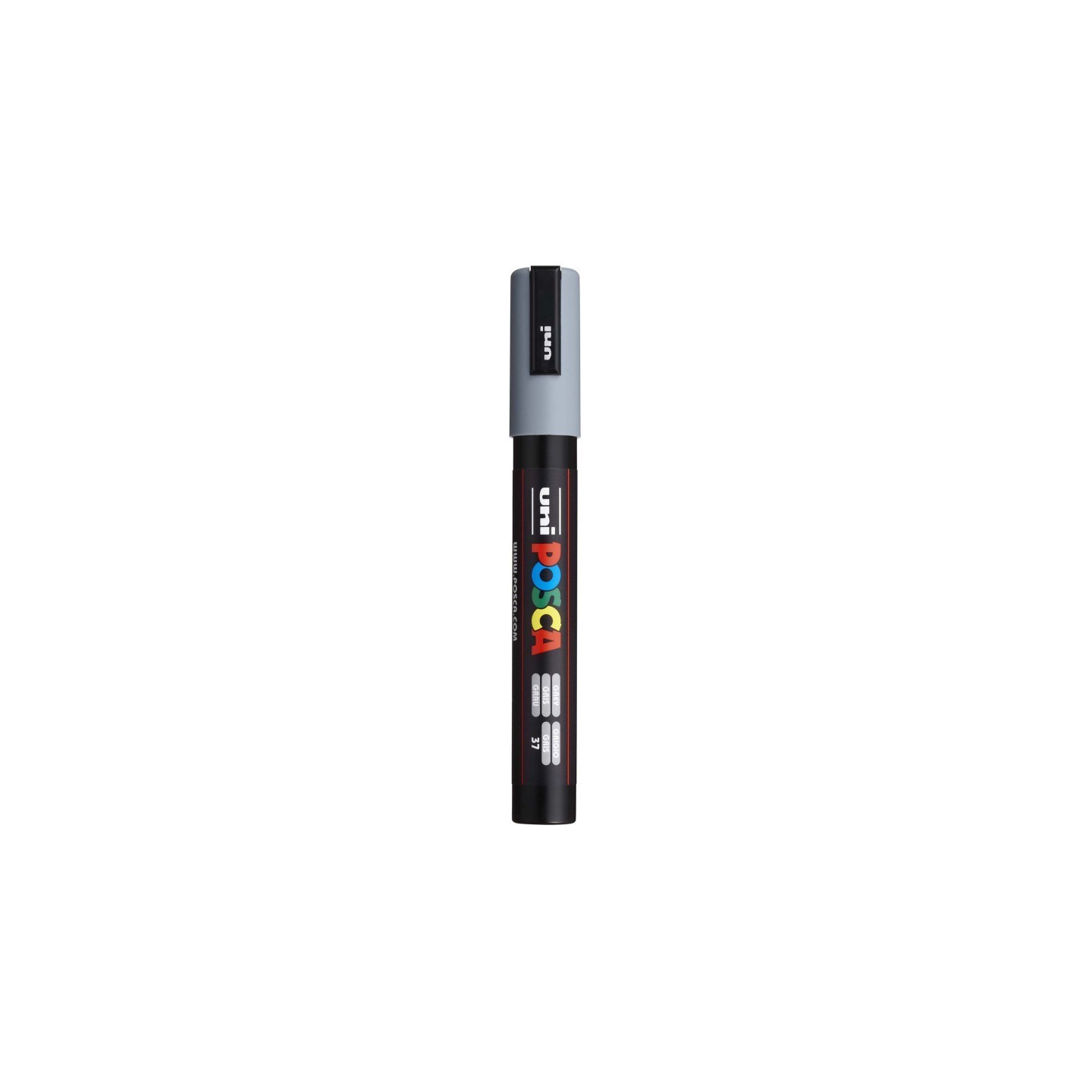 POSCA PC-5M Paint Markers, Medium Bullet Tip (1.8-2.5 mm), Grey
