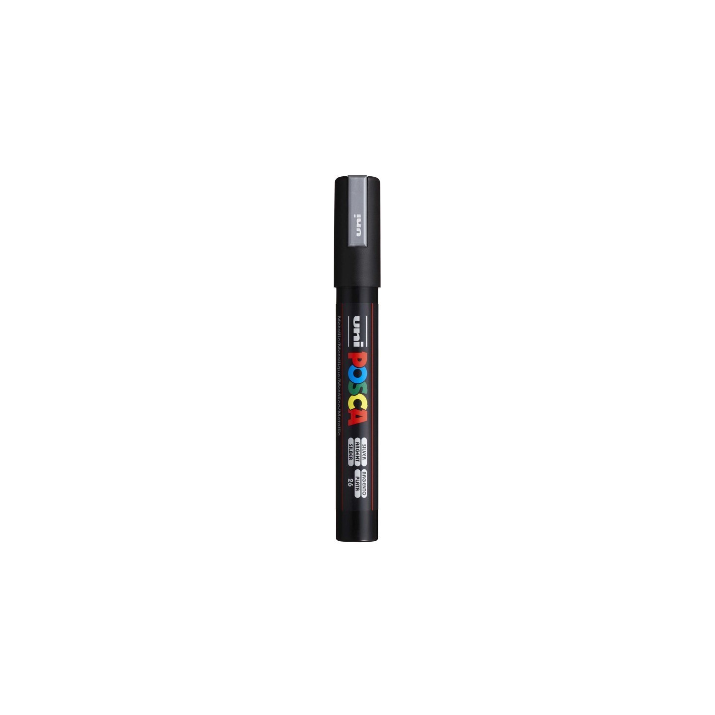 POSCA PC-5M Paint Markers, Medium Bullet Tip (1.8-2.5 mm), Silver