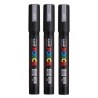 POSCA PC-5M Paint Markers, Medium Bullet Tip (1.8-2.5 mm), Silver, Pack of 3