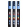POSCA PC-5M Paint Markers, Medium Bullet Tip (1.8-2.5 mm), Sky Blue, Pack of 3