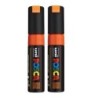 POSCA PC-8K Paint Markers, Broad Chisel Tip (8 mm), Fluorescent Orange, Pack of 2