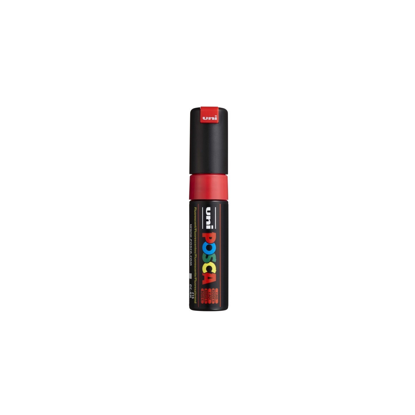 POSCA PC-8K Paint Markers, Broad Chisel Tip (8 mm), Fluorescent Red
