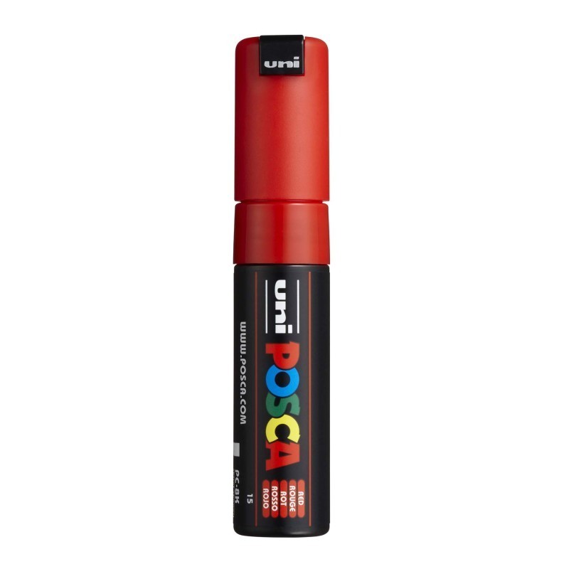 POSCA PC-8K Paint Markers, Broad Chisel Tip (8 mm), Red