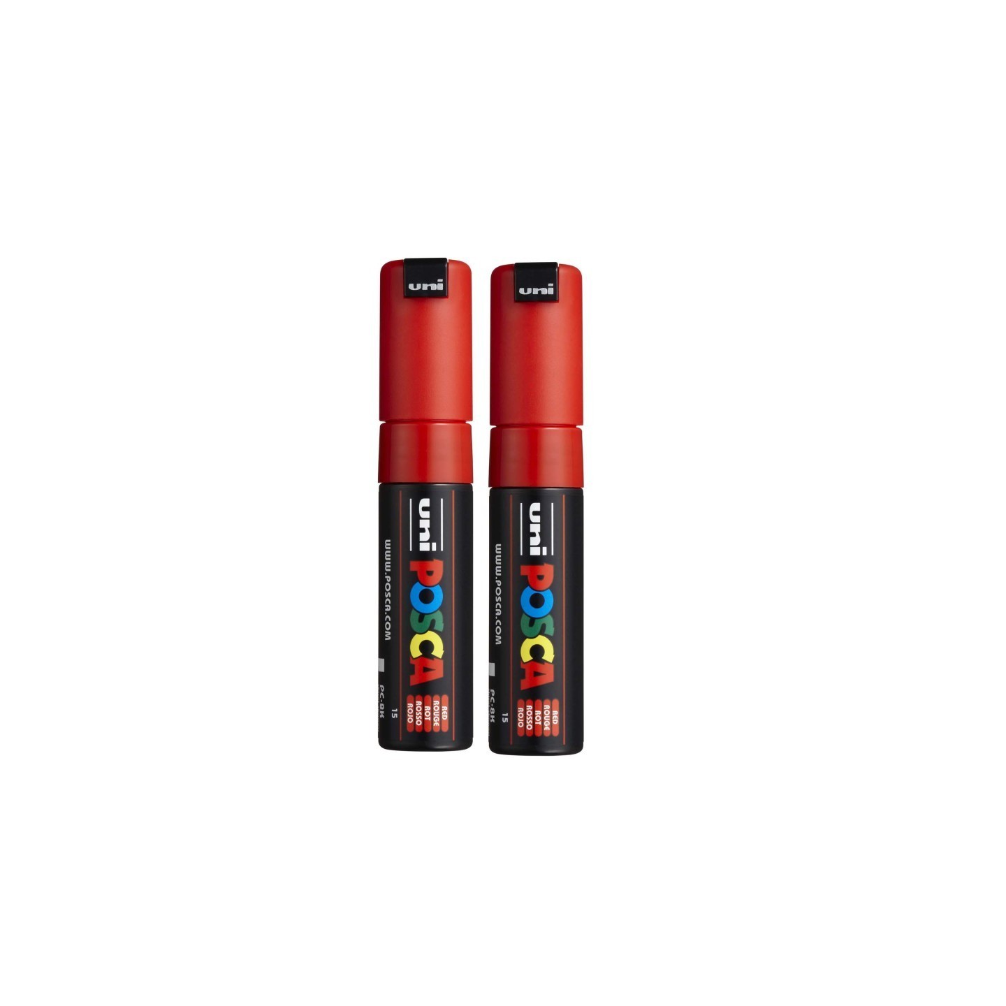 POSCA PC-8K Paint Markers, Broad Chisel Tip (8 mm), Red, Pack of 2
