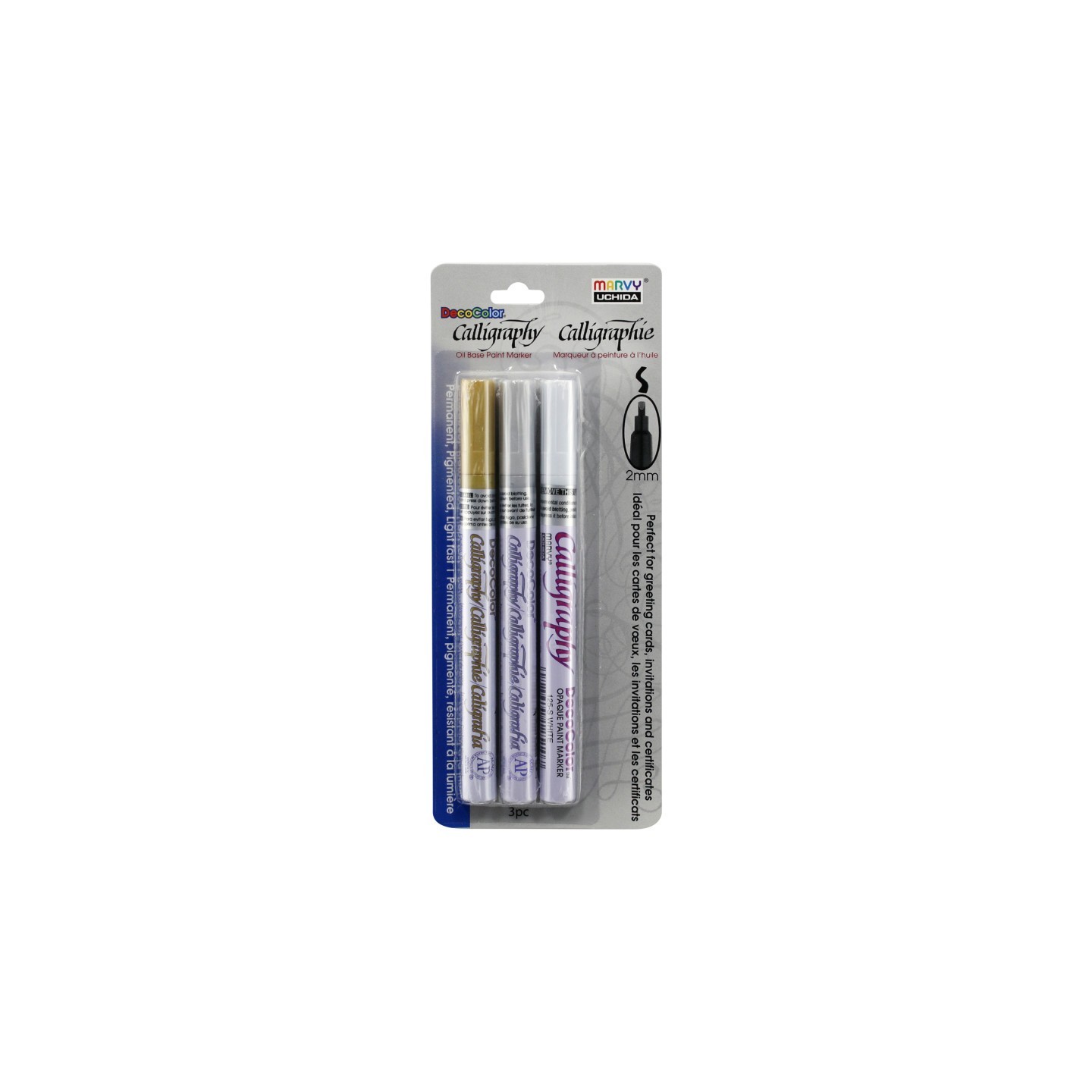 Marvy Uchida® DecoColor® Calligraphy Paint Markers, Color Set A, Set of 3