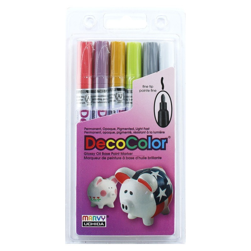 Marvy Uchida® DecoColor® Paint Markers, Fine Tip, 200-S, Retro Colors, Set of 6