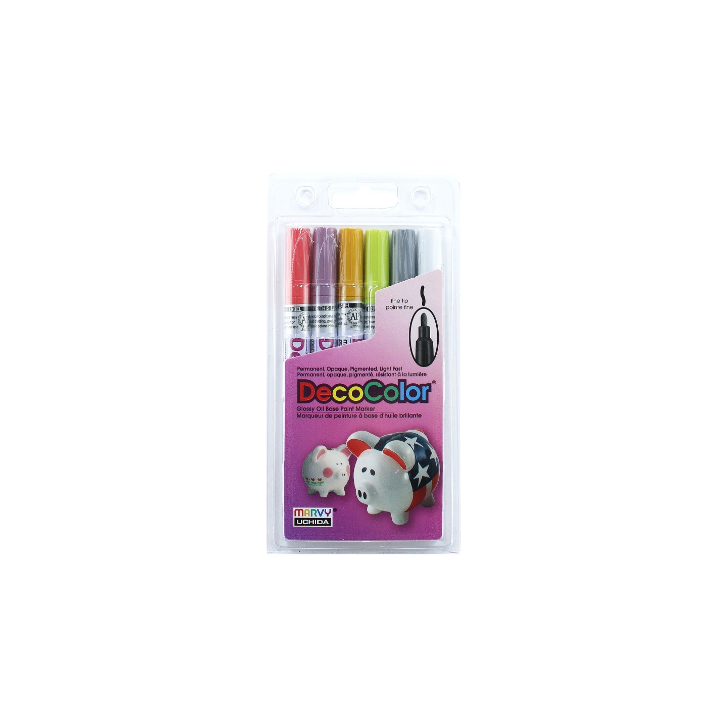 Marvy Uchida® DecoColor® Paint Markers, Fine Tip, 200-S, Retro Colors, Set of 6