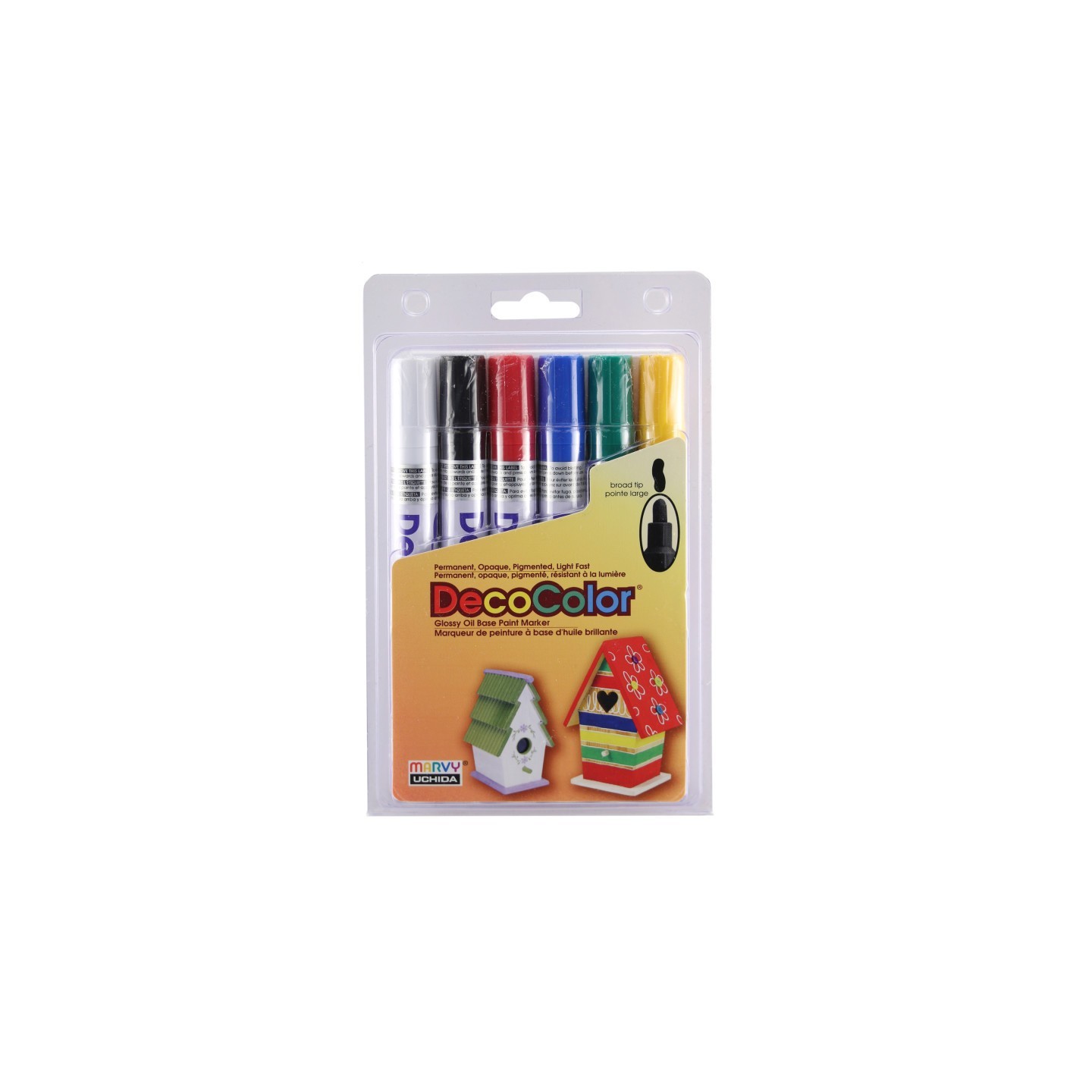 Marvy Uchida® DecoColor® Paint Markers, Broad Tip, 300-S, Primary Colors, Set of 6