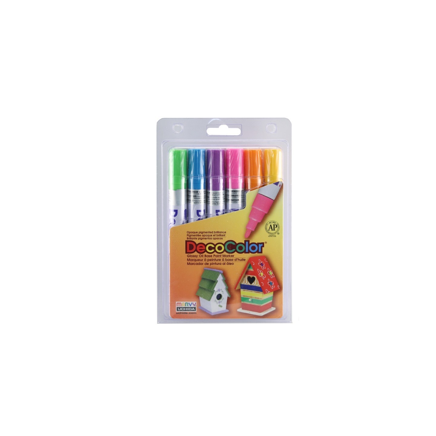 Marvy Uchida® DecoColor® Paint Markers, Broad Tip, 300-S, Retro Colors, Set of 6