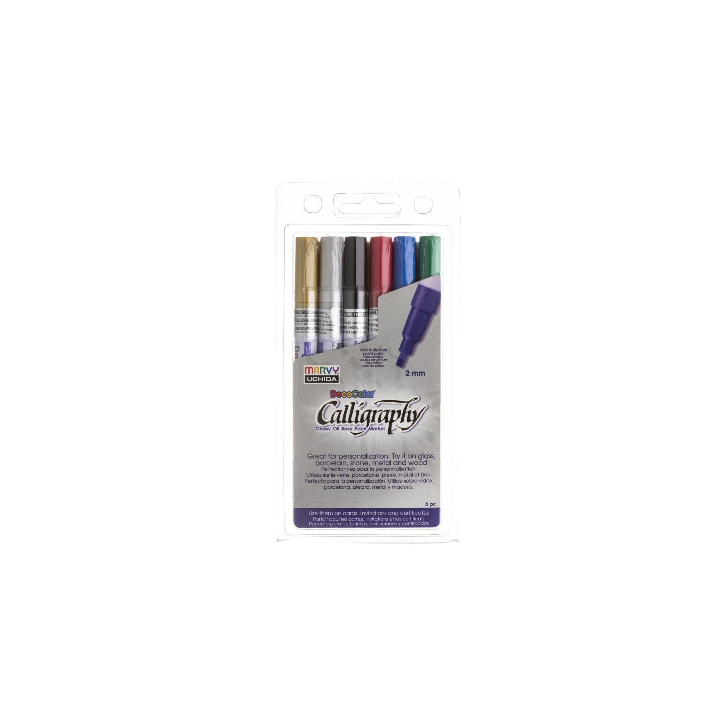 Marvy Uchida® Calligraphy Paint Marker Set, 6 Colors