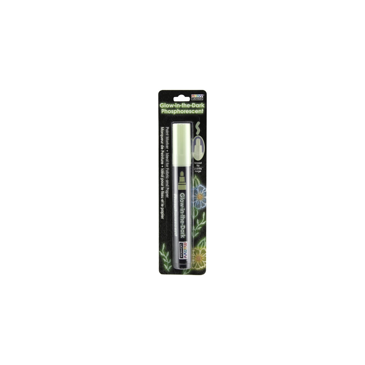 Marvy Uchida® Glow In The Dark Green Fabric Marker
