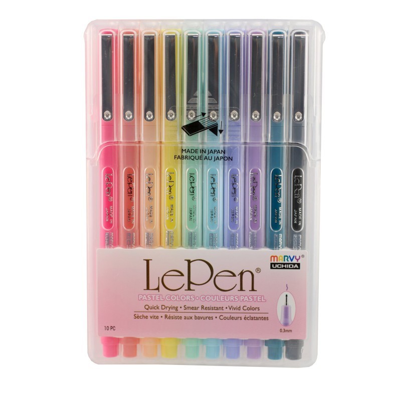 Marvy Uchida® LePen® Micro-Fine Point Pen, Pastel, 10 Colors